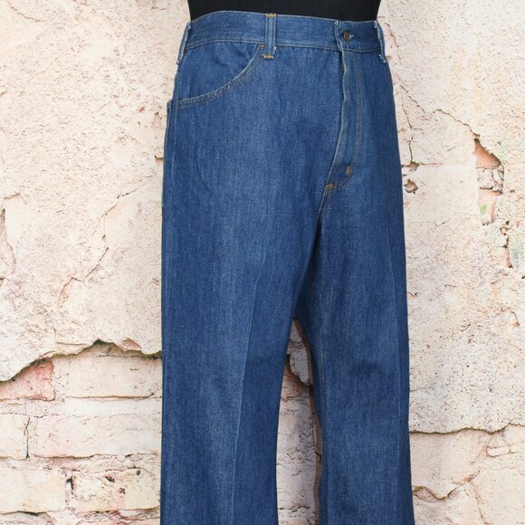 Vintage Men's SEARS Perma-Prest "Thumbs Up" Regular Cut Blue Denim Jeans - 38 M - Picture 4 of 5